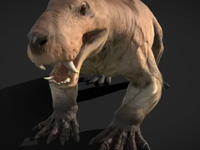 Inostrancevia Low-poly 3D model