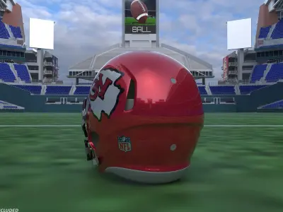 Kansas City Chiefs American Football Helmet 3D model