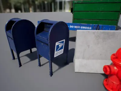 Game Ready Street Props Vol 1 Unreal Engine Low-poly 3D model