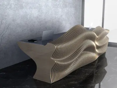Parametric Wavy Wooden Furniture 23 - CNC files for cutting 3D model