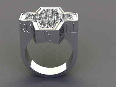 ROCK AND ROLL RING 3D print model