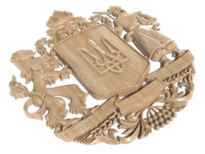 Coat of arms Ukrainian symbols-001 3D model