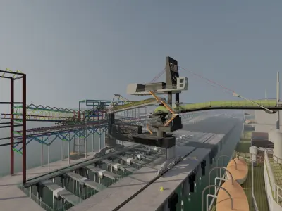 High Detail 3D Ship Loader Tripper Car Model  Industrial Port 3D model