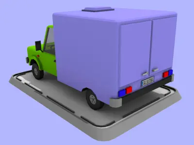Cartoon Low Poly Truck Low-poly 3D model