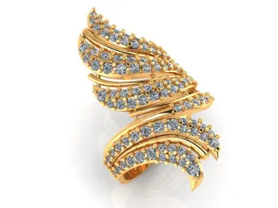 Women Ring 35 stylish long finger ring band for women 3D print model