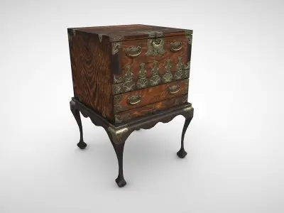 Japanese Cabinet Low-poly 3D model