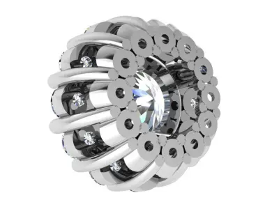 Round Halo Pendant 2551 3D print model