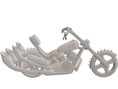 Chopper Motorcycle  Low-poly 3D model