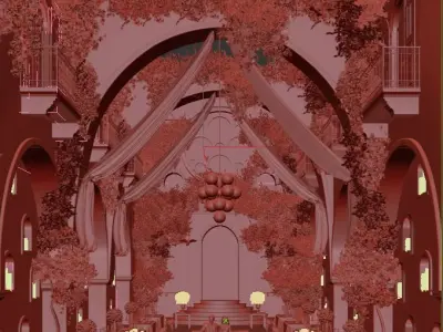 Exterior Castle Wedding 3D model