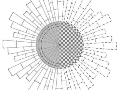 Glasser Metal Sunburst Wall Mirror VARK7276 3D model