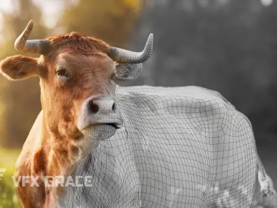Cattle Cow Animated VFX Grace 3D model