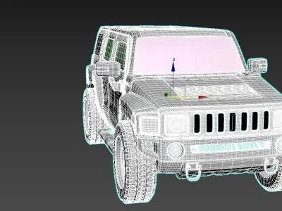 Hummer H3 high Poly Model Low-poly 3D model
