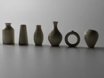 Set de vasijas de ceramica  3D model