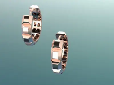 quatre clou de paris bangle earrings 3D print model