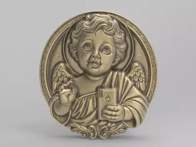 infant jesus with mobile phone cnc 3D print model