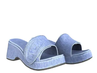 DIESEL Sa-Oval D Pf W denim sandals - 3D Model Low-poly 3D model