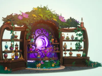 Emberbrew Potions - Stylized Potion Pack FBX and Unreal Engine Low-poly 3D model