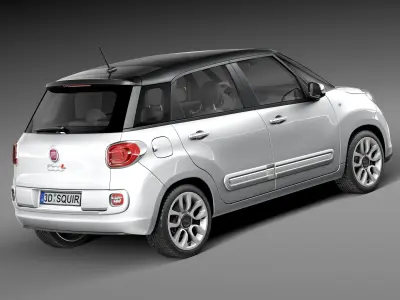 Fiat 500l US Version 2014 VRAY 3D model