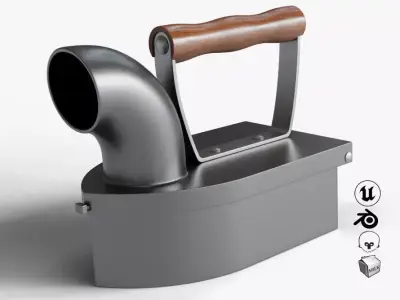 Charcoal Clothes Iron Low-poly 3D model