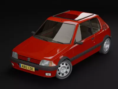 Peugeot 205 GTI Low-poly 3D model
