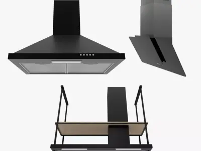 Cooker Hoods Set 3D model