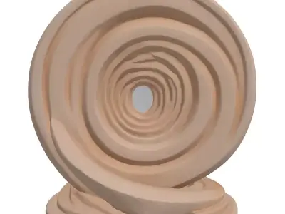 Abstract Spiral Stone Decorative Sculpture Low-poly 3D model