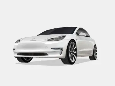Tesla Model 3 2018 Low-poly 3D model