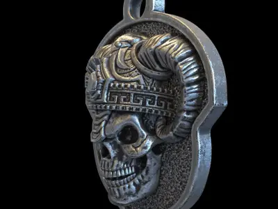  skull  Pendant jewelry Demon vol4  and relief  3D print model