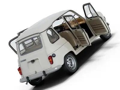 Renault 4 old car 3D model