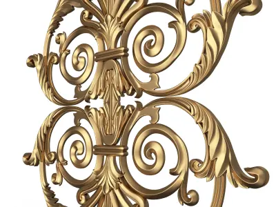 Carved Decoration Panel for CNC 02 Low-poly 3D model