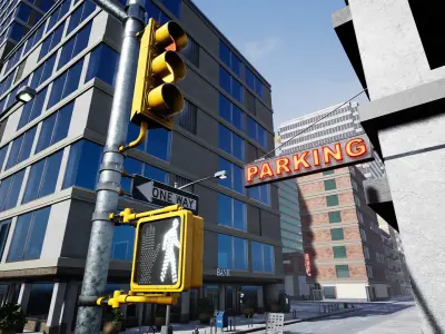 Complete city asset pack for Unity and Unreal game engines Low-poly 3D model