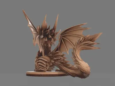 a Dragon before begin shout fire fantasy  3D model
