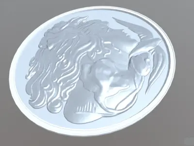 girl face relief  3D model