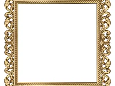 Classic Frame and Mirror 060 Low-poly 3D model