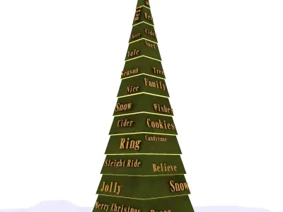Letters Christmas Tree 3D model