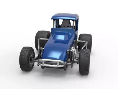 Vintage Sprint car Version 2 Scale 1 to 25 3D print model