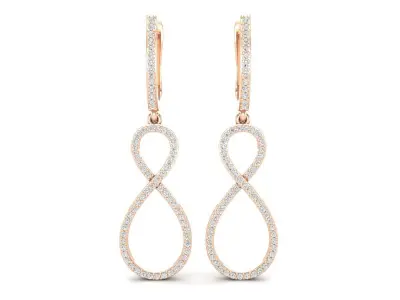 AV 471 Ladies Infinity Style Long Dangling Drop Earrings 3D print model