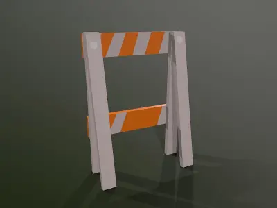 Small traffic barrier Free low-poly 3D model