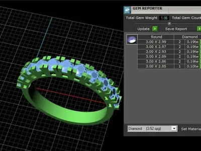 jeweled ring Free 3D print model
