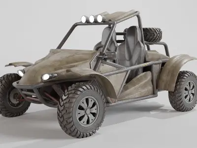 Sand Buggy vehicle for games Low-poly 3D model