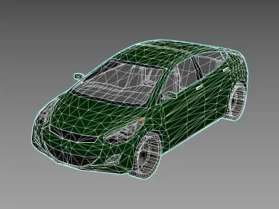 R3DP ASIAN CARS  LOW-POLY PBR - Hyundi Elantra Low-poly 3D model