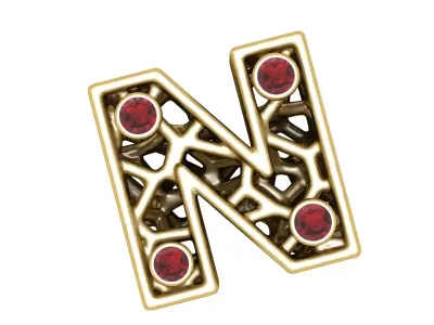 SIMPLE ALPHABET N PENDANT 3D PRINTABLE MODLE  3D print model