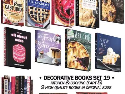 148 decorative books set 19 kitchen and cooking P05 3D model