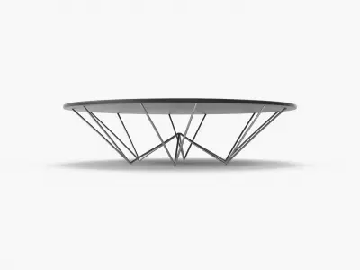 Table circle plastic and metall 3D model