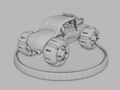 Low Poly Car cartoon style  Low-poly 3D model
