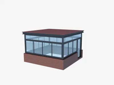 Pavilion glass roof 3D model