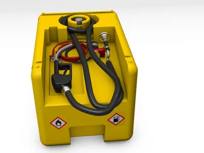 Cemo DT-Mobile Easy 200 Litre Fuel Dispenser with Electric Pump Low-poly 3D model