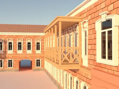 Old   building   Low-poly 3D model