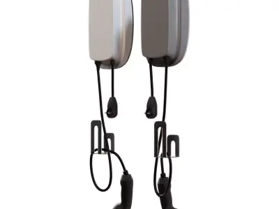 Silk Rect Wallbox Charger Low-poly 3D model