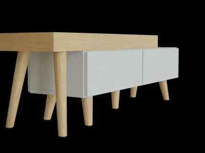 Rivert District Expandable TV Media console Low-poly 3D model